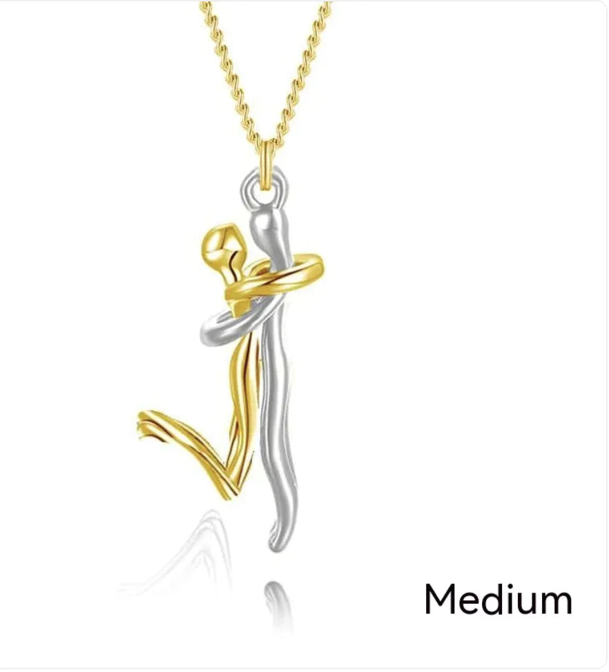 Couple Hug Pendant Necklace for Women