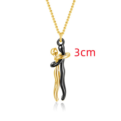 Couple Hugging Pendant Necklace for Women