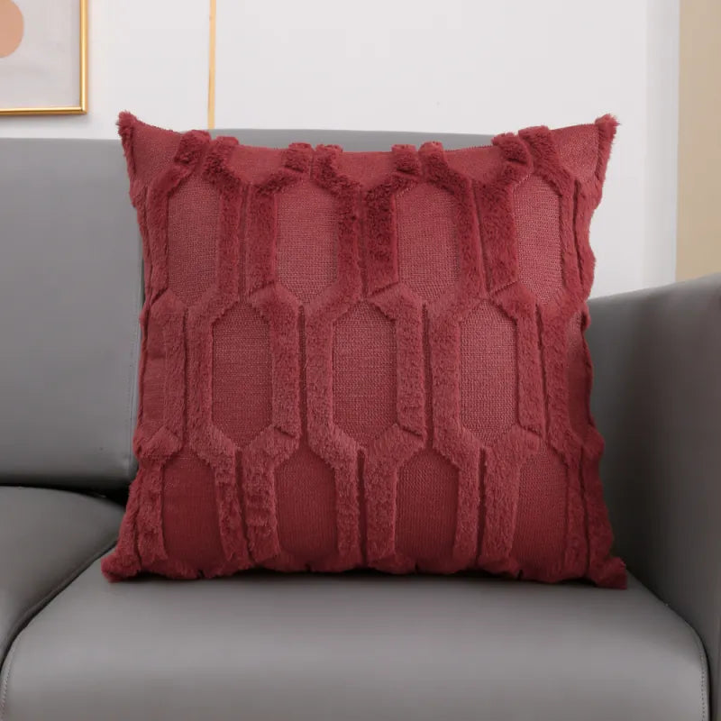 Classic Plush Embroidered Lumbar Pillow Sofa Cushion