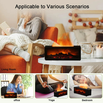 Fireplace Flame Humidifier with Remote &amp; Aromatherapy