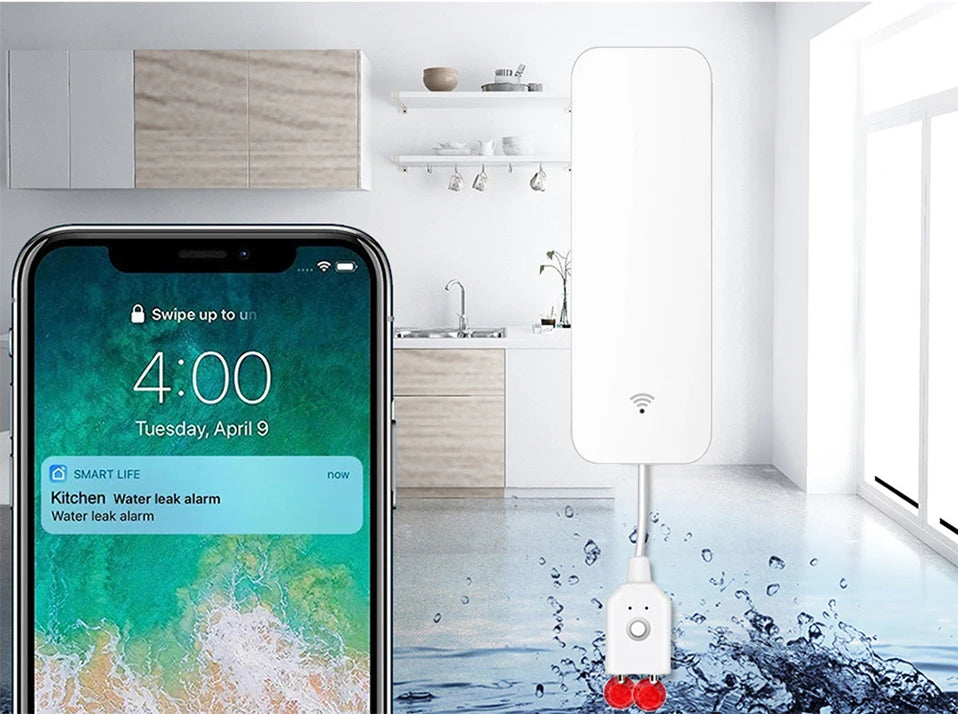 Tuya WiFi  Zigbee Smart Water Sensor Remote Control fro Smart Home Automation via SmartLife NOT Support Alexa or Google Home