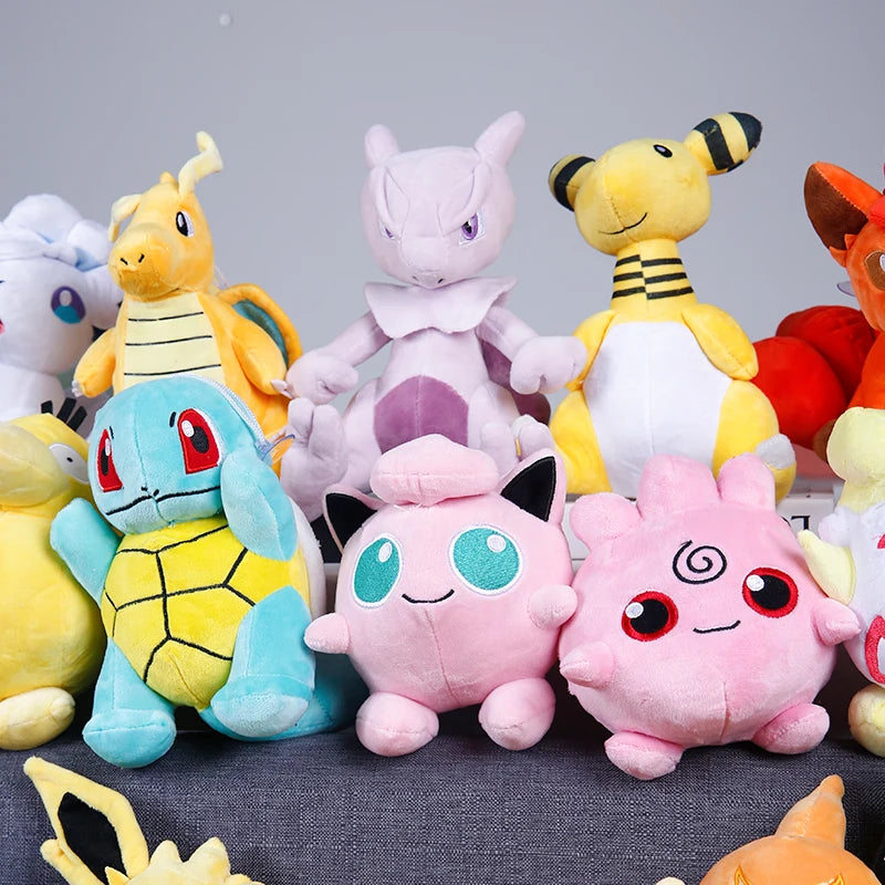 Anime Pokemon Plush Toy Kawaii Pikachu Charmander Squirtle Bulbasaur Eevee Stuffed Wholesale Claw Machine Doll Gift For Kids