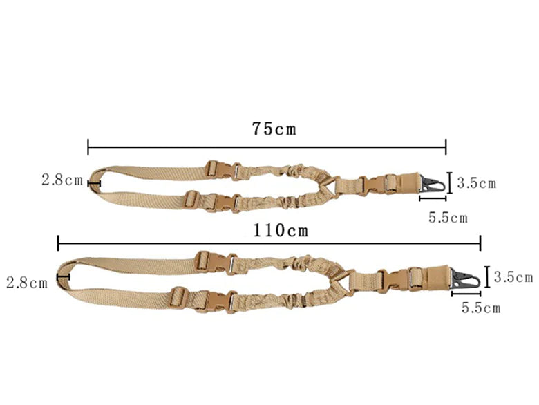 Heavy Duty Tactical Single Point Gun Rifle Sling Adjust &amp; Quick Detach QD Buckle