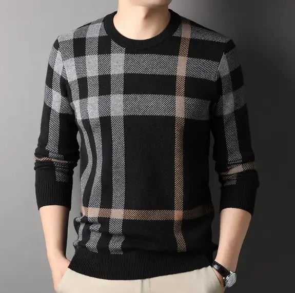 Knitted Striped Wool Sweater