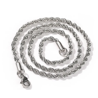 3MM Stainless Steel Rope Chain Necklace