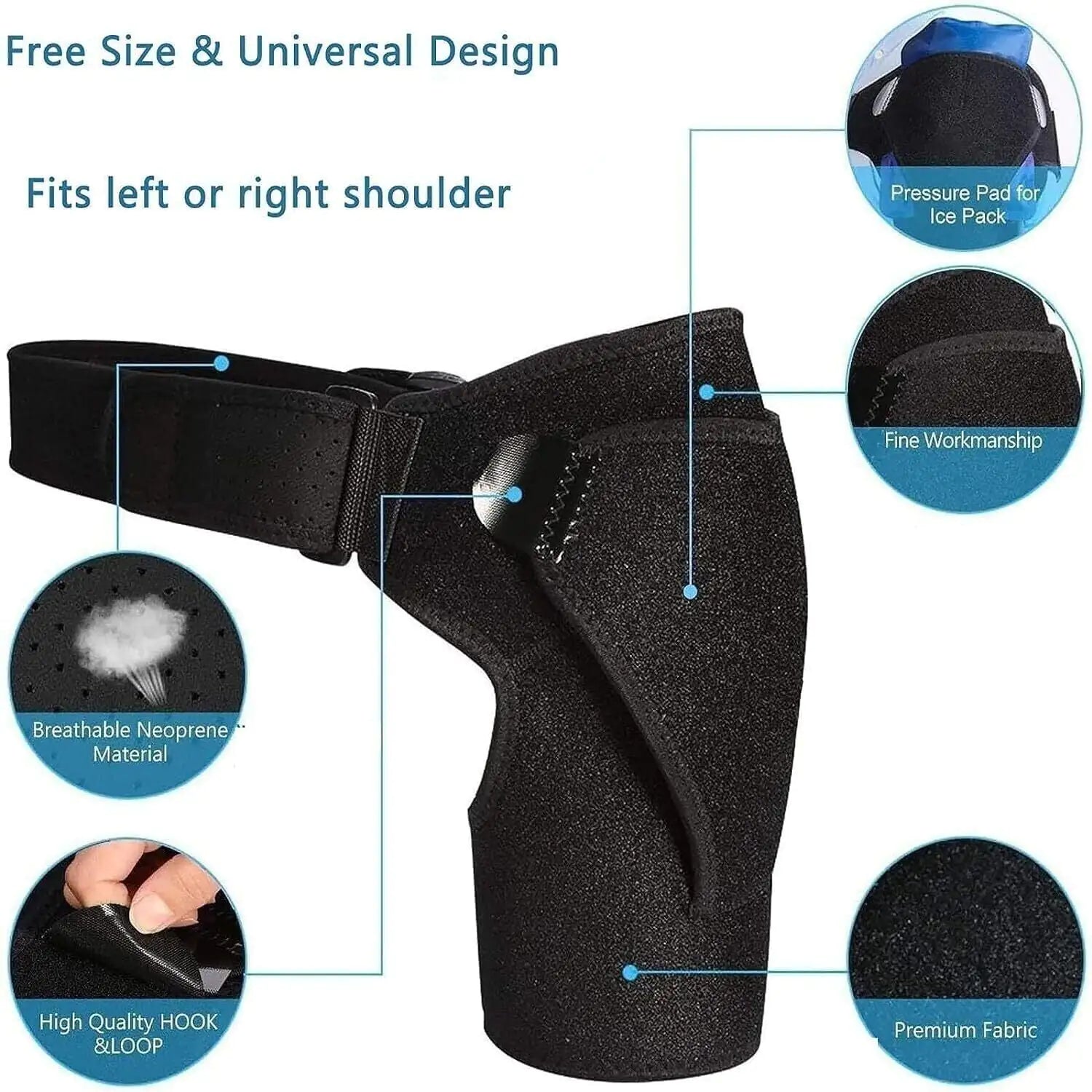 Shoulder Brace Support Compression Sleeve Torn Rotator Cuff AC Joint Pain Relief