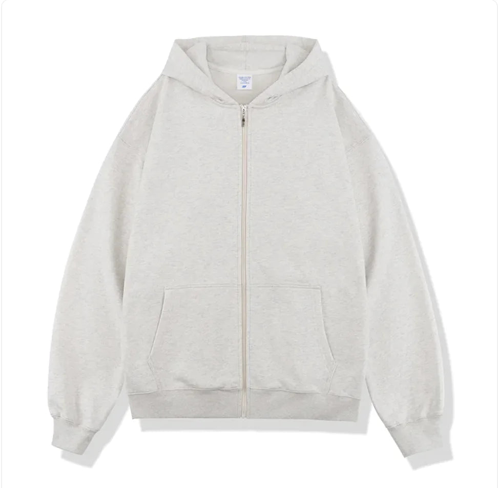 Autumn Winter Terry Hooded Zipper Sweater