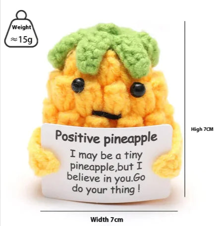 Crocheted Wool Positive Energy Potato – handcrafted with a facial expression