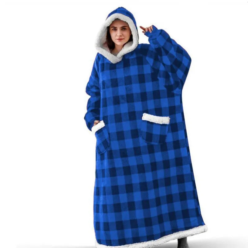 Hooded Flannel TV Blanket Sweater