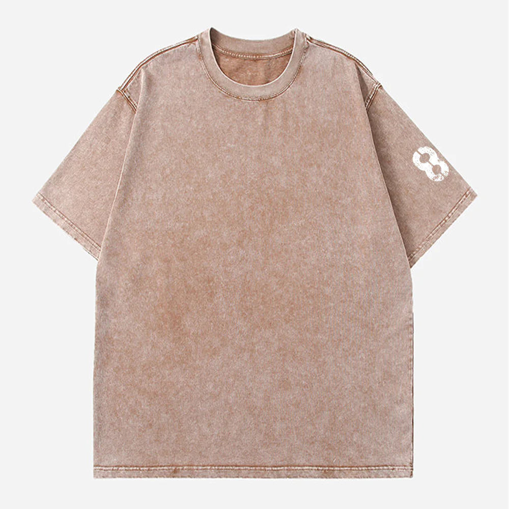 Distressed Round Neck Short Sleeve T-Shirt