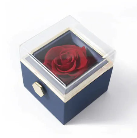 Elegant Rotating Rose Jewelry Box