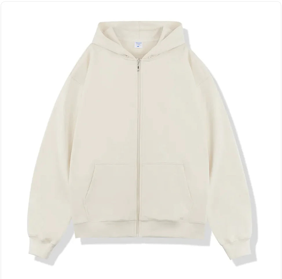 Autumn Winter Terry Hooded Zipper Sweater