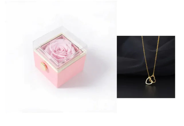 Elegant Rotating Rose Jewelry Box