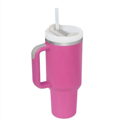 40oz Insulated Tumbler with Handle and Straw