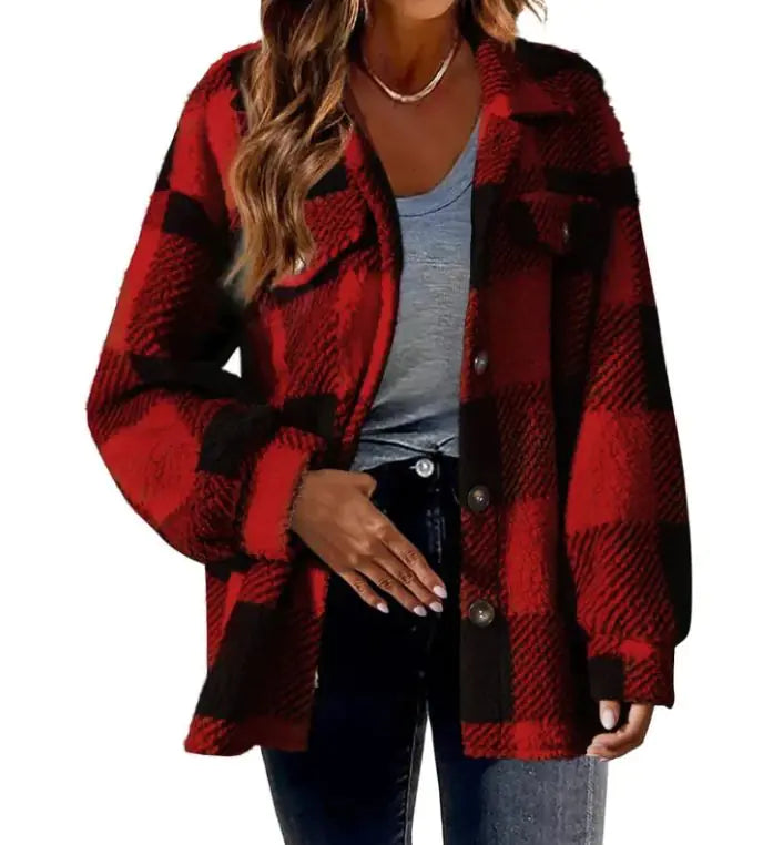 Plush Plaid Women&