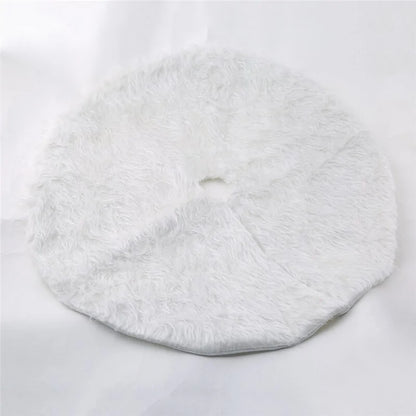 Creative White Plush Christmas Tree Skirt