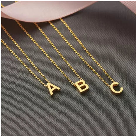 Stainless Steel 26 Capital Letter Necklace