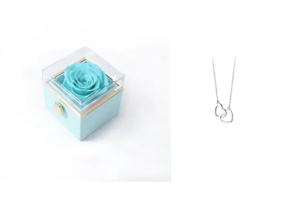 Elegant Rotating Rose Jewelry Box