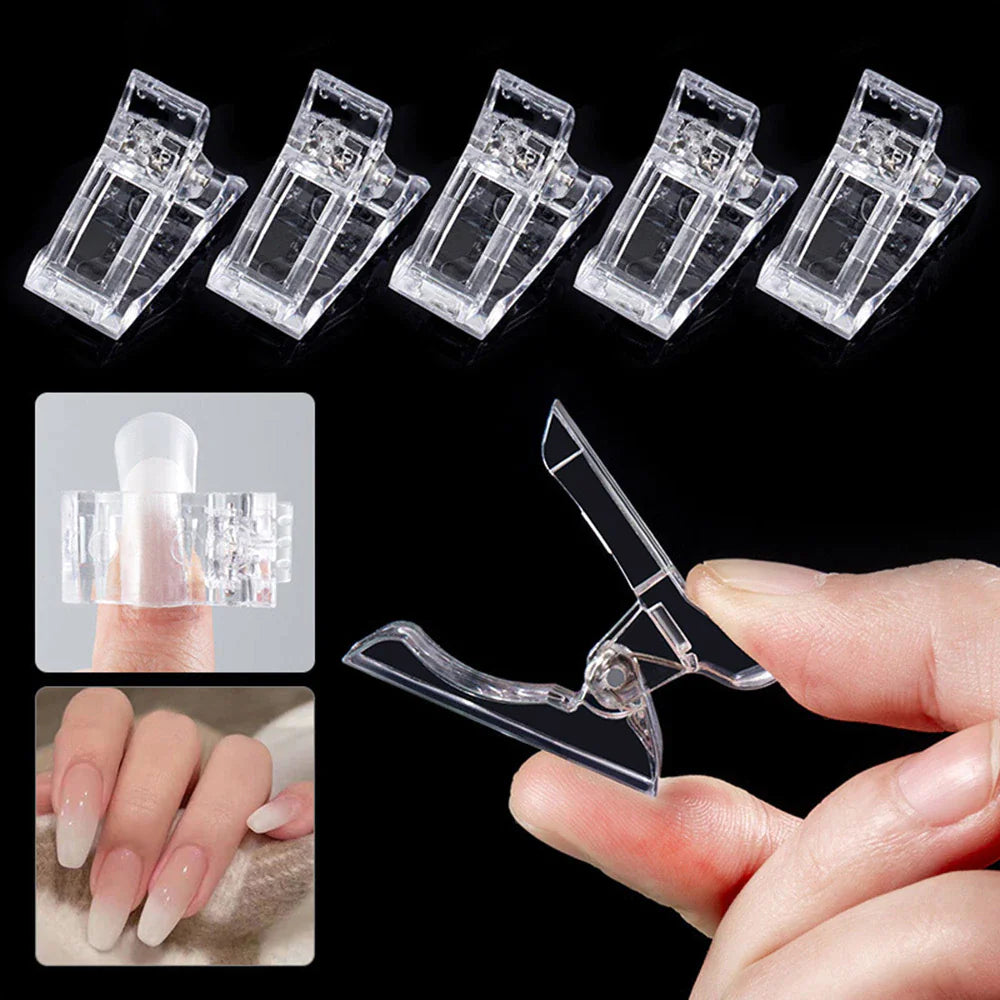 10 PCS Nail Tips Clip Quick Building Poly Builder Gel DIY Extension Clamp Clips