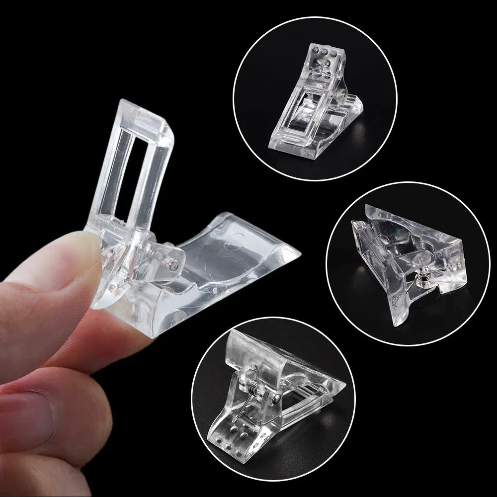 10 PCS Nail Tips Clip Quick Building Poly Builder Gel DIY Extension Clamp Clips