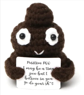 Crocheted Wool Positive Energy Potato – handcrafted with a facial expression