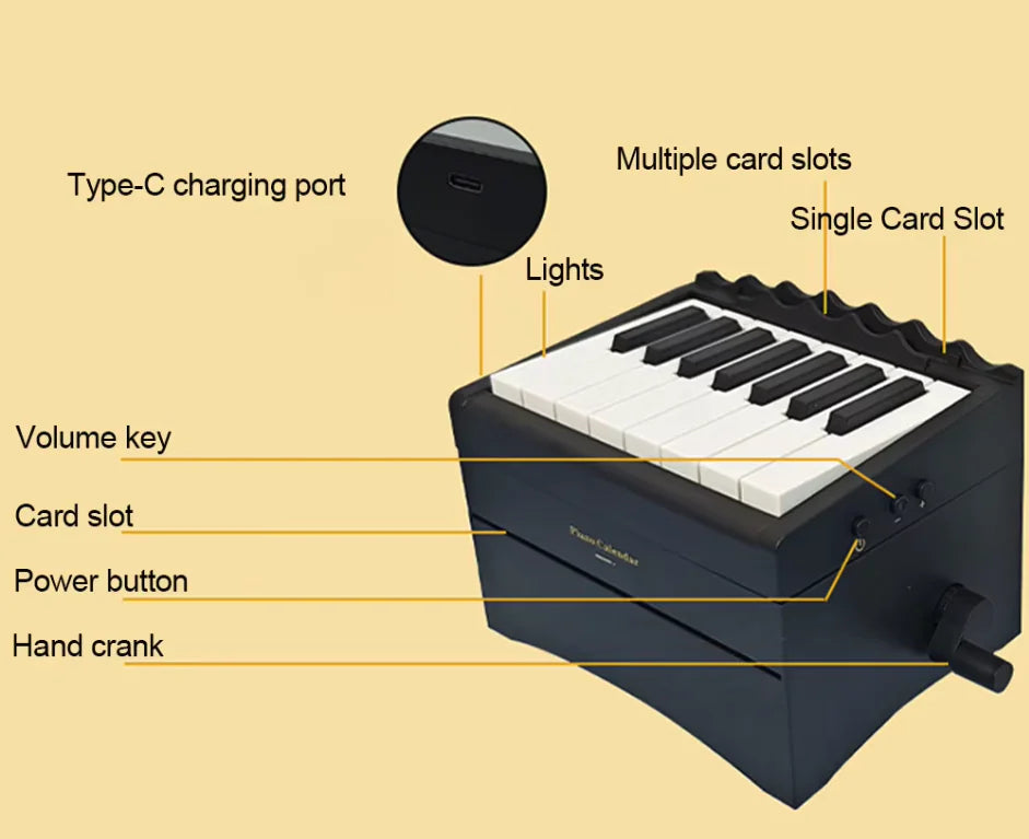 2025 Hand-Cranked Piano Desk Calendar