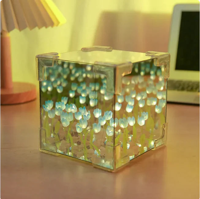 Bloom Cube 3D Tulip Night Light