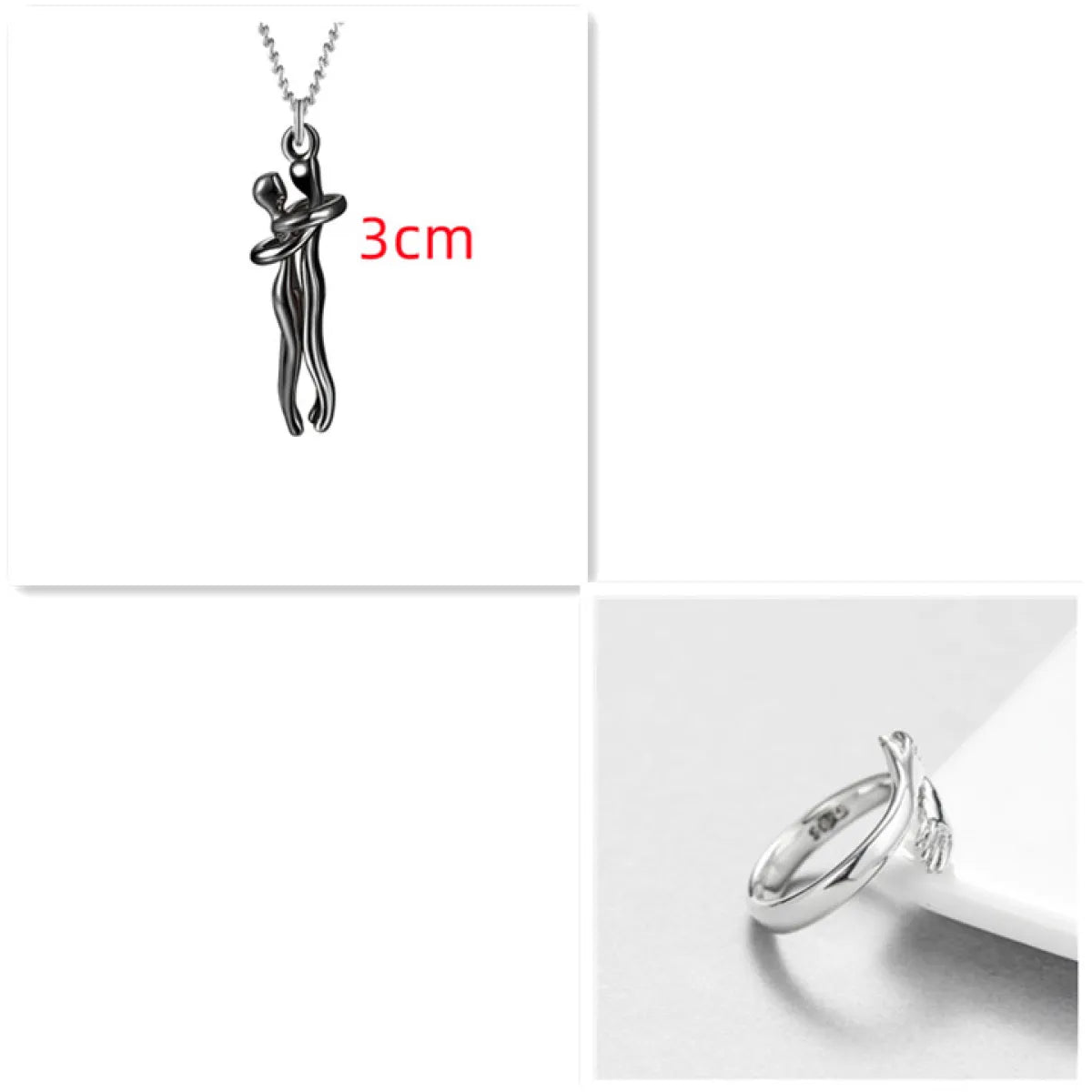 Couple Hugging Pendant Necklace for Women