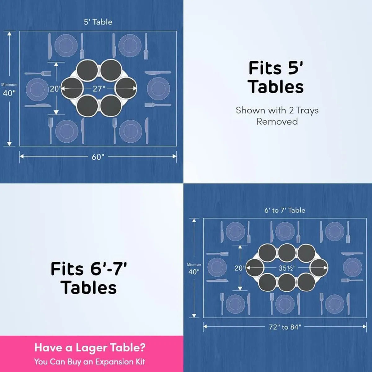 Table Rotating Portable Food Tray