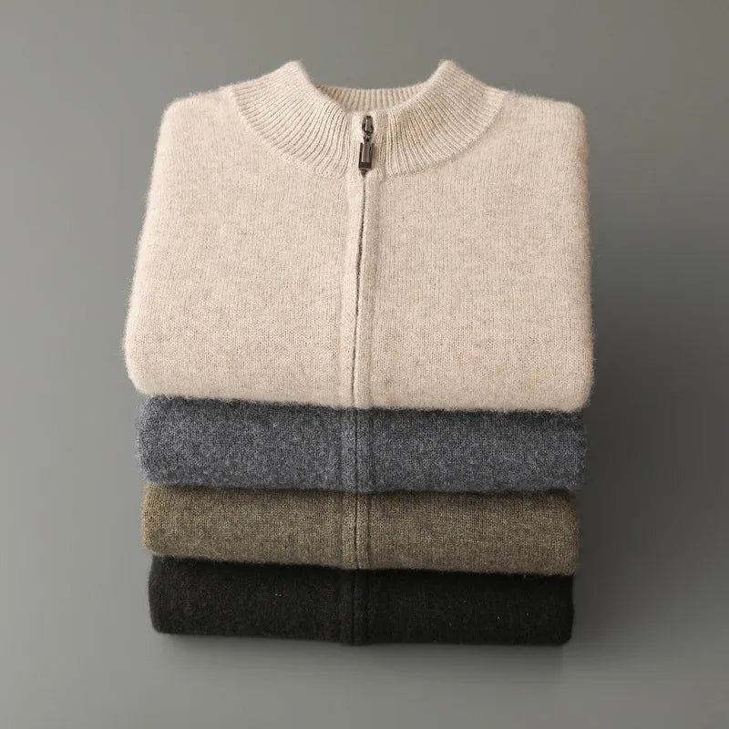 Pure Wool Double-Strand Cashmere Cardigan