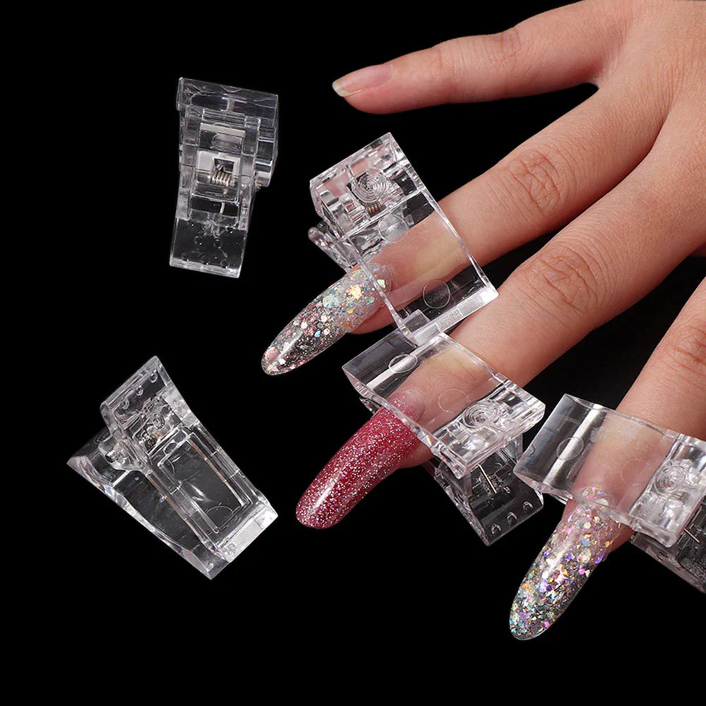 10 PCS Nail Tips Clip Quick Building Poly Builder Gel DIY Extension Clamp Clips