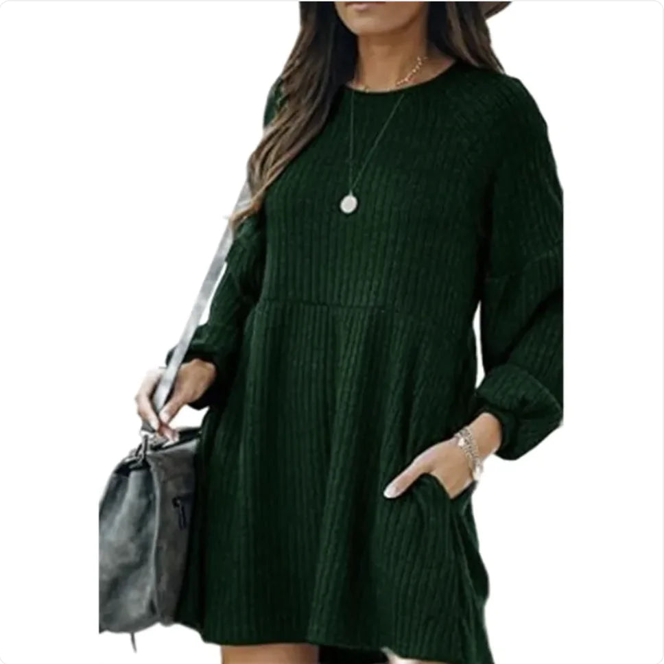 Long Sleeve Cotton Knit Dress