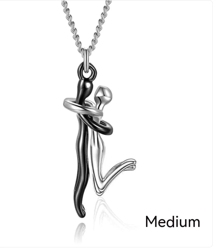 Couple Hug Pendant Necklace for Women