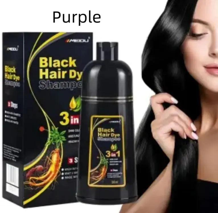 500ml Gray Hair Dye Darkening Shampoo 3in1 Instant Gray To Black Fast Natural Herbal Multiflorum