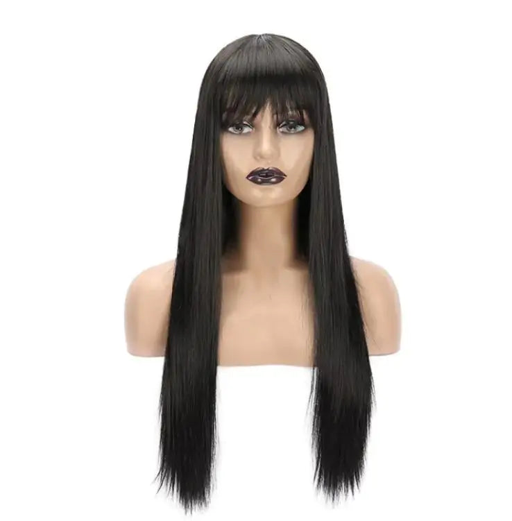 Character Bangs Medium Long Textured Straight Hair