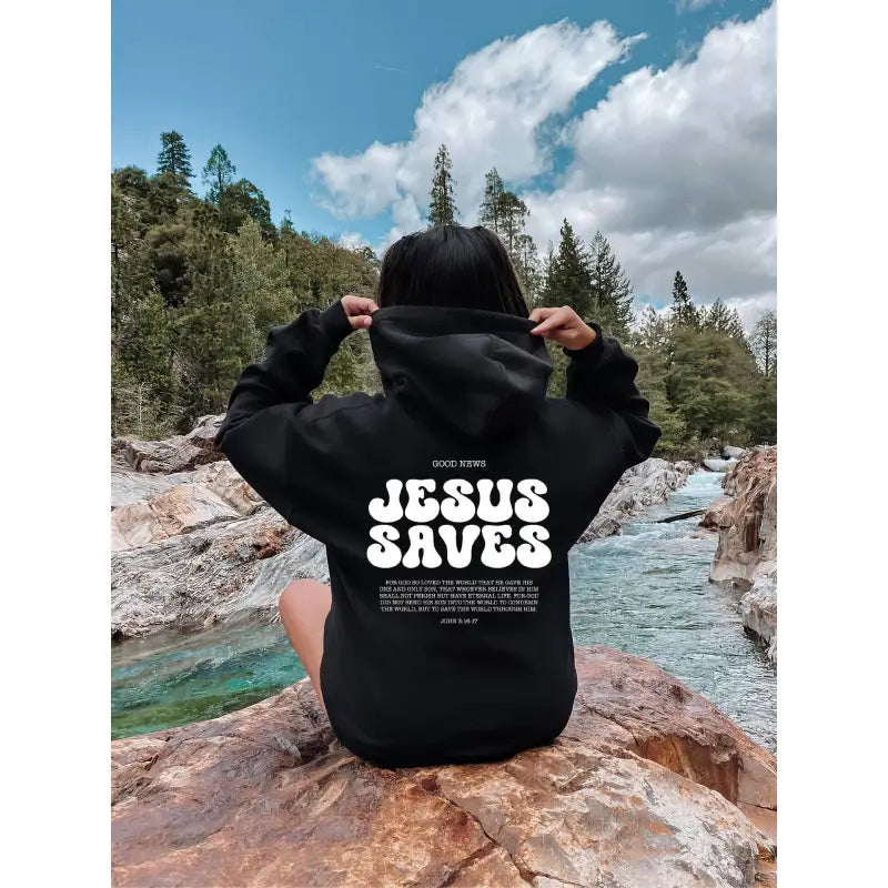 Jesus Saves Hoodie Bible Verses Appear Church Sweater