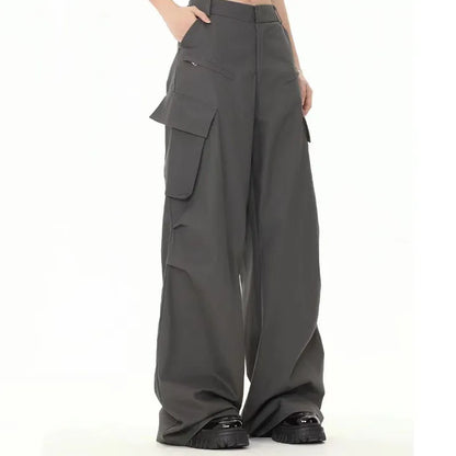 Casual High Waist All-matching Sports Trousers Wide Leg Pants