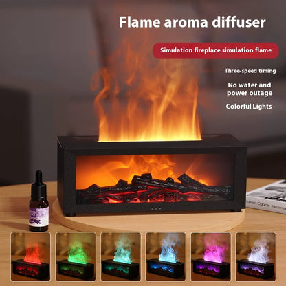 Fireplace Flame Humidifier with Remote &amp; Aromatherapy