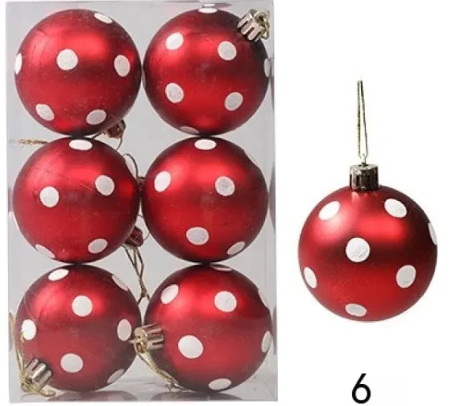 6cm Painted Christmas Ball Ornaments