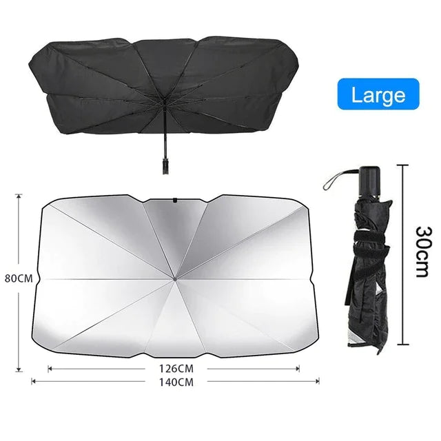 57&quot; Car Windshield Sun Shade Foldable Umbrella Front Window Cover Visor Umbrella