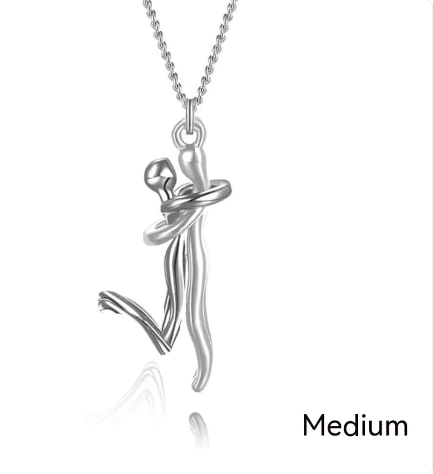 Couple Hug Pendant Necklace for Women