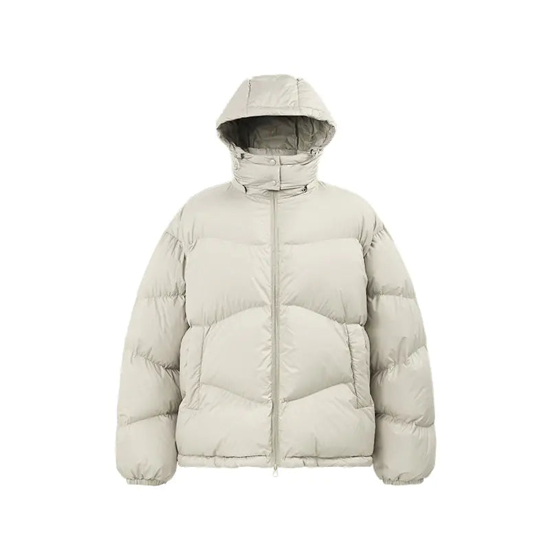 Thin And Portable Puff Down Jacket Solid Color Hooded