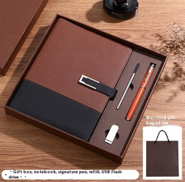 Business Thickening Notebook Soft Leather High-grade Gift Set