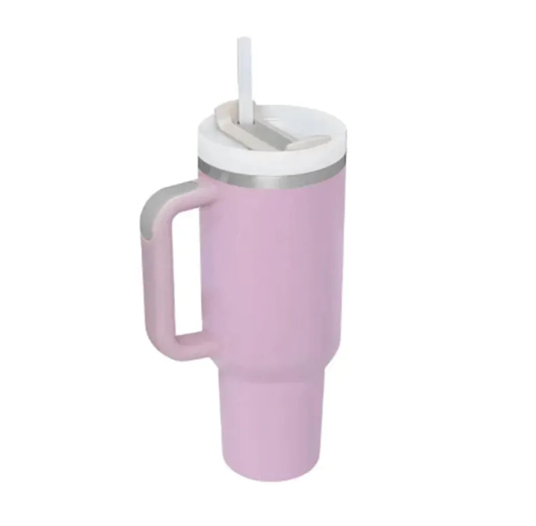 40oz Insulated Tumbler with Handle and Straw