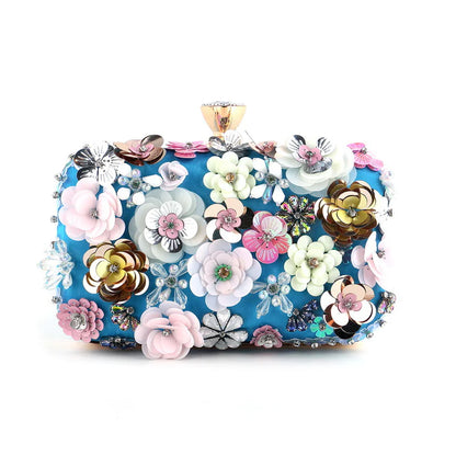 3D Beaded Floral Clutch