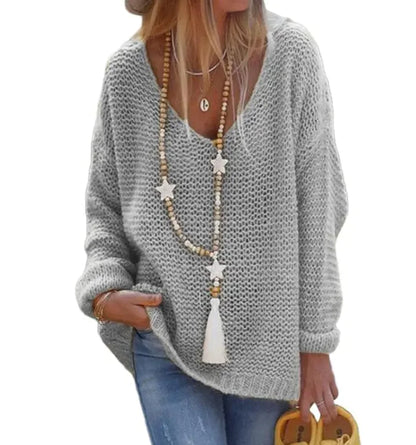 Cozy V-Neck Knit Sweater