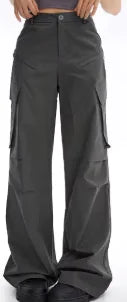 Casual High Waist All-matching Sports Trousers Wide Leg Pants