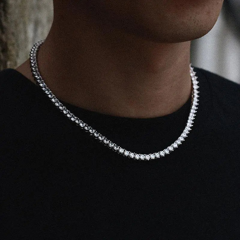 Three Prong Tennis Chain Necklace