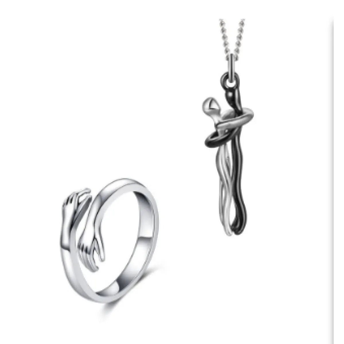 Couple Hugging Pendant Necklace for Women