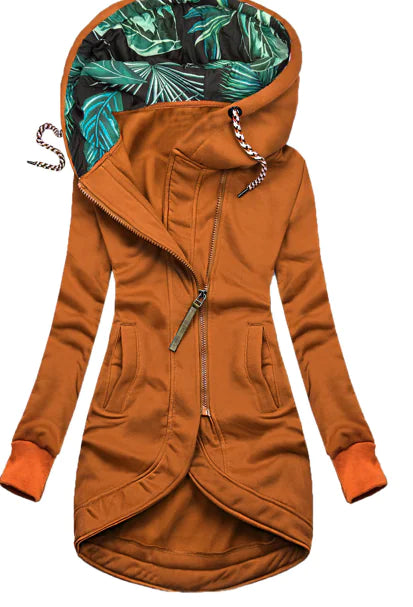 Solid Color Hooded Jacket